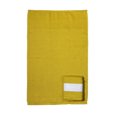 Handdoek (keuken) geel met banderol Mijn Stijl